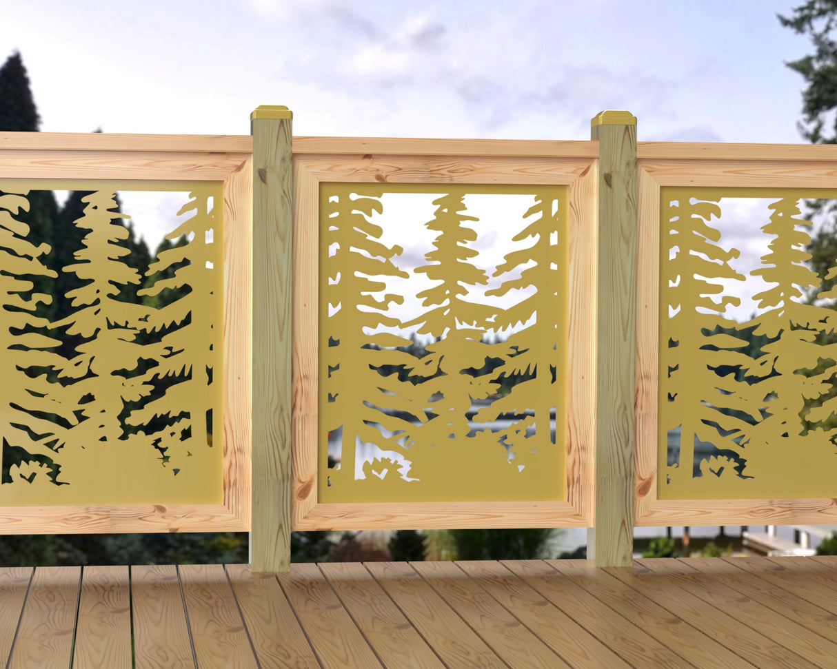 24"x30" - Forest Landscape Fence/Gate Panel Insert - Variation 3 - Madison Iron and Wood