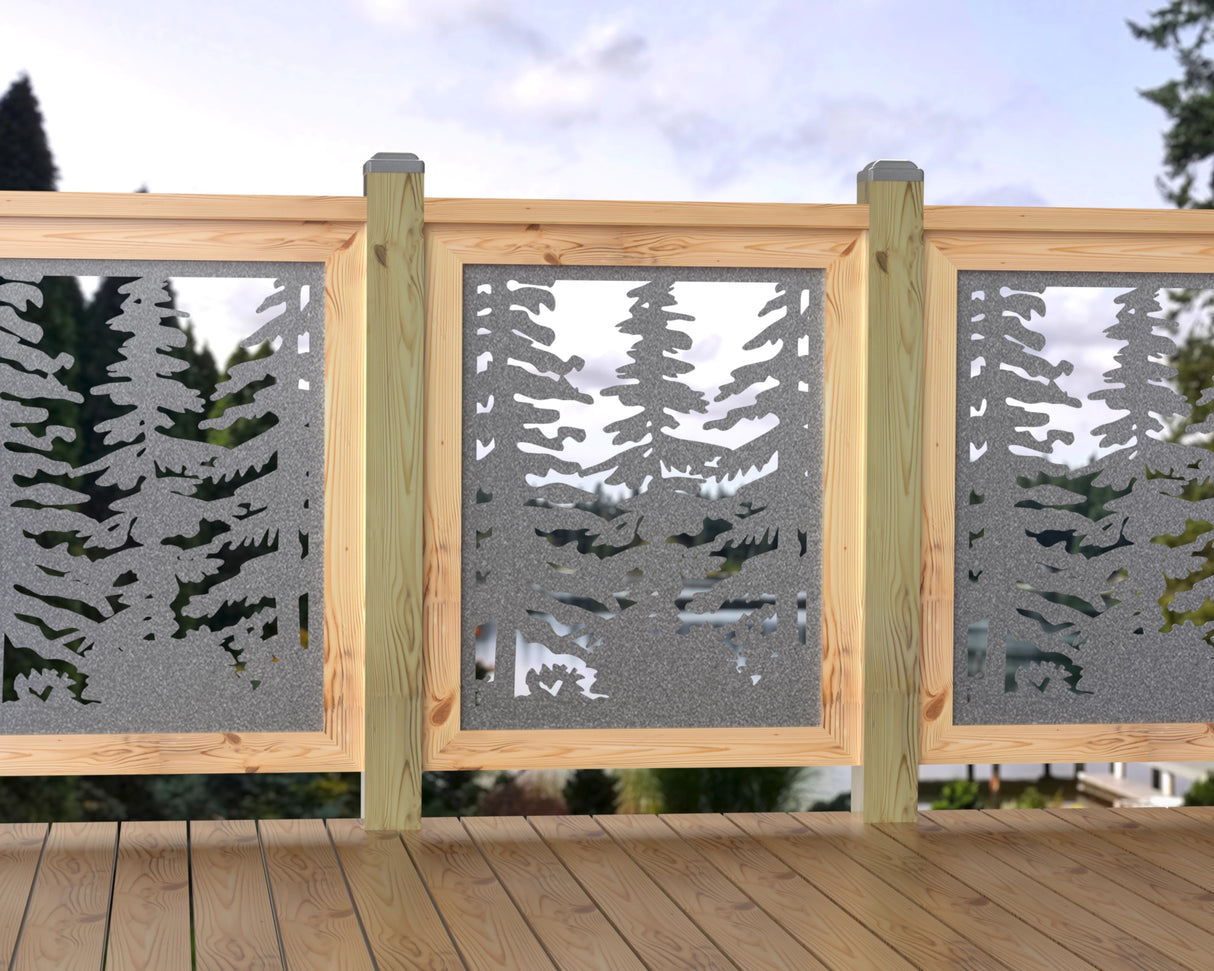 24"x30" - Forest Landscape Fence/Gate Panel Insert - Variation 3 - Madison Iron and Wood