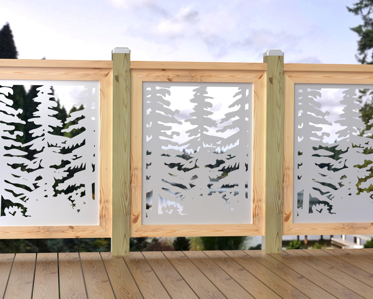 24"x30" - Forest Landscape Fence/Gate Panel Insert - Variation 3 - Madison Iron and Wood