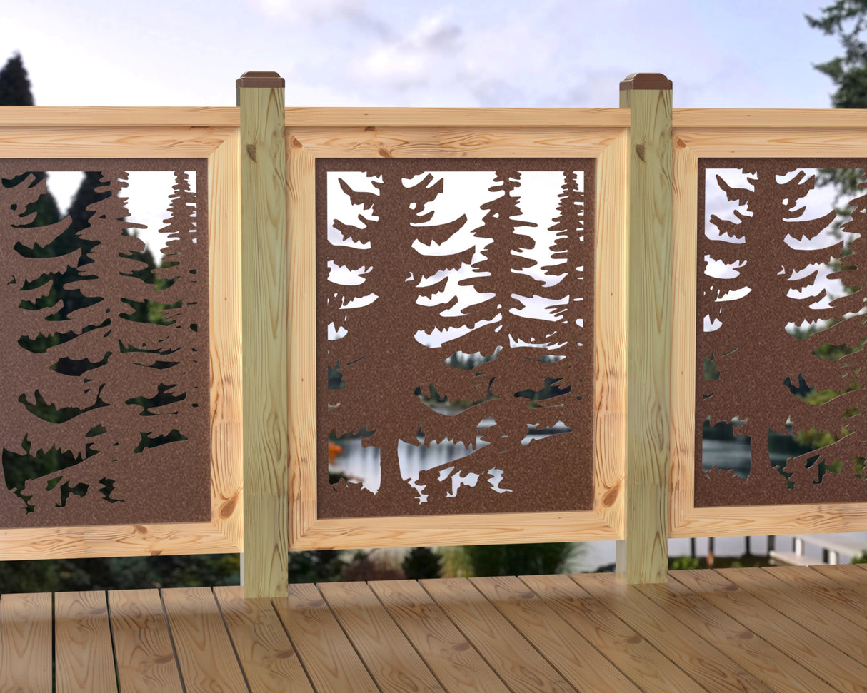 24"x30" - Forest Landscape Fence/Gate Panel Insert - Variation 4 - Madison Iron and Wood