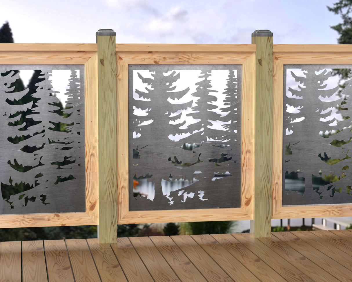 24"x30" - Forest Landscape Fence/Gate Panel Insert - Variation 4 - Madison Iron and Wood