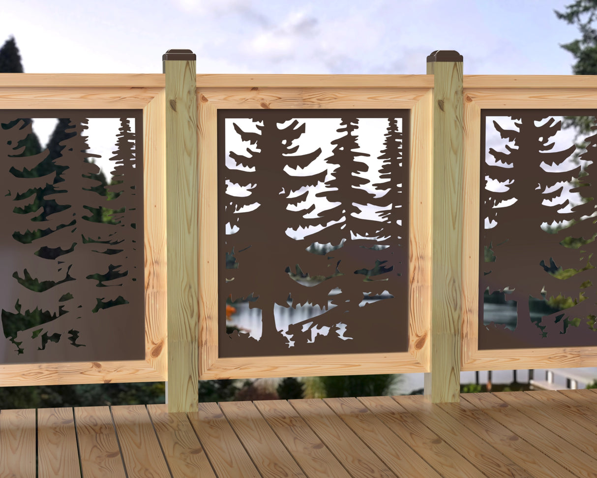 24"x30" - Forest Landscape Fence/Gate Panel Insert - Variation 4 - Madison Iron and Wood