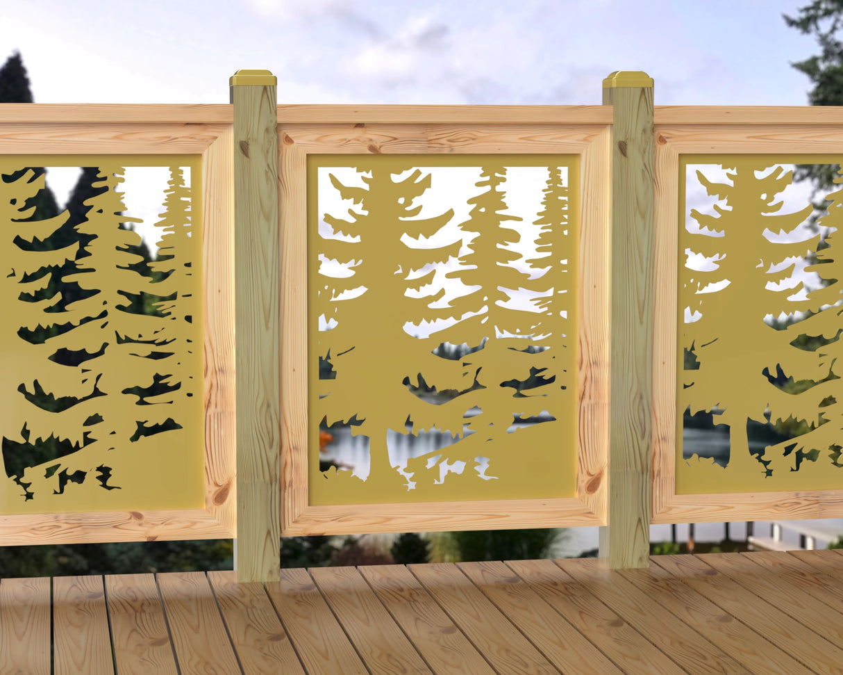 24"x30" - Forest Landscape Fence/Gate Panel Insert - Variation 4 - Madison Iron and Wood