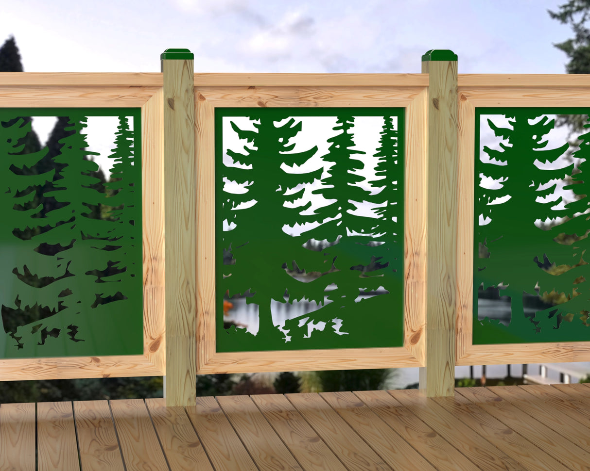 24"x30" - Forest Landscape Fence/Gate Panel Insert - Variation 4 - Madison Iron and Wood