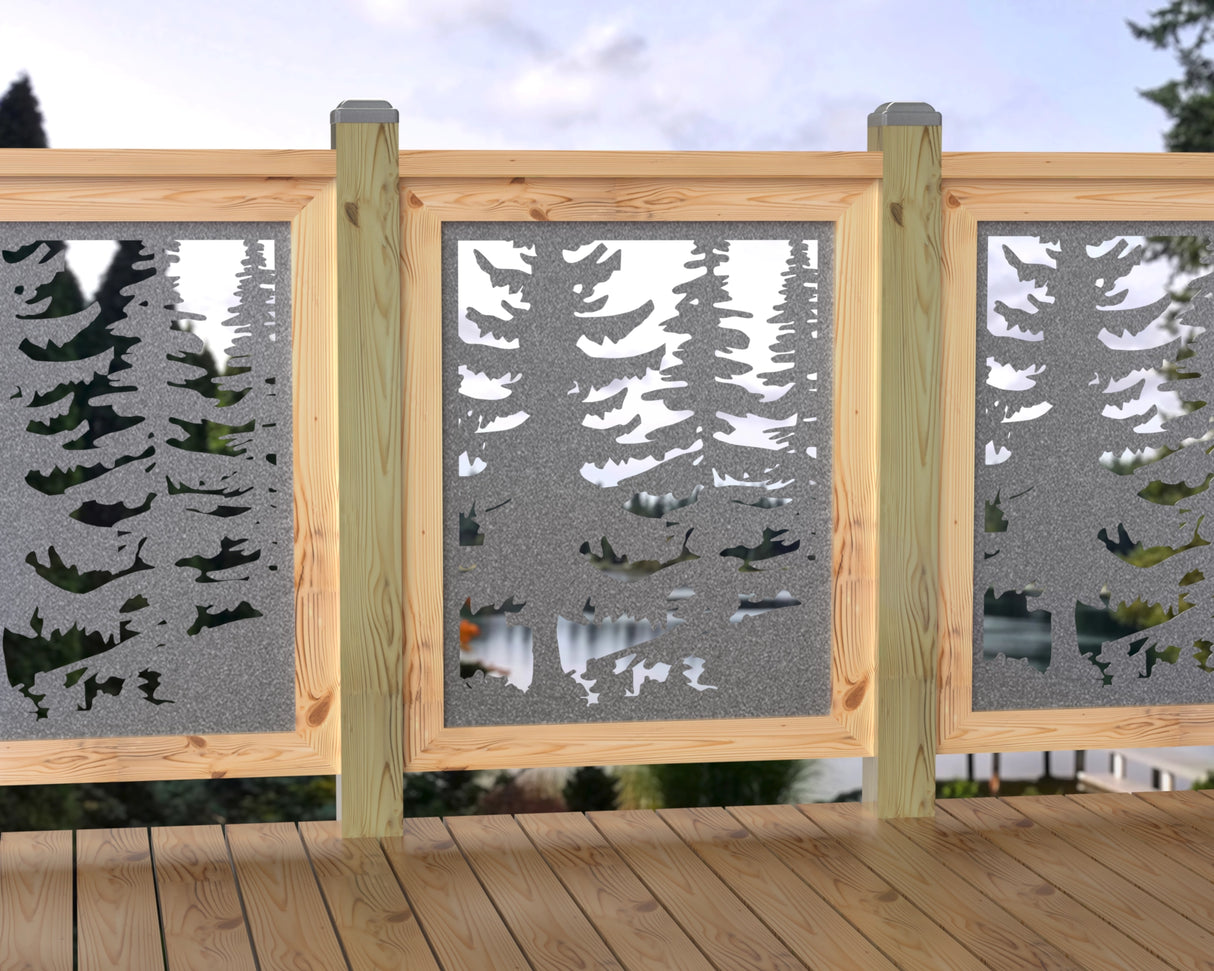 24"x30" - Forest Landscape Fence/Gate Panel Insert - Variation 4 - Madison Iron and Wood