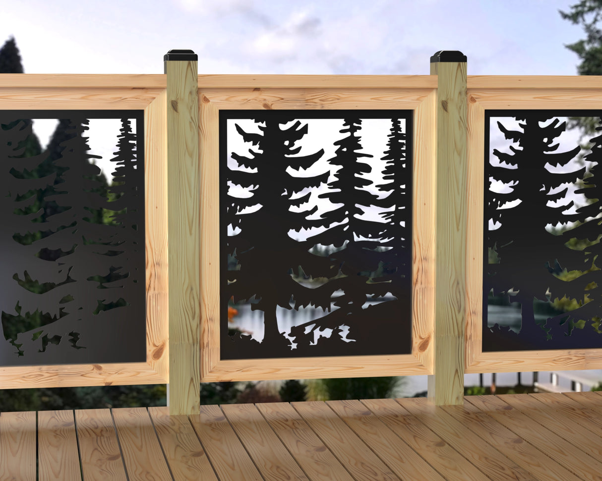 24"x30" - Forest Landscape Fence/Gate Panel Insert - Variation 4 - Madison Iron and Wood