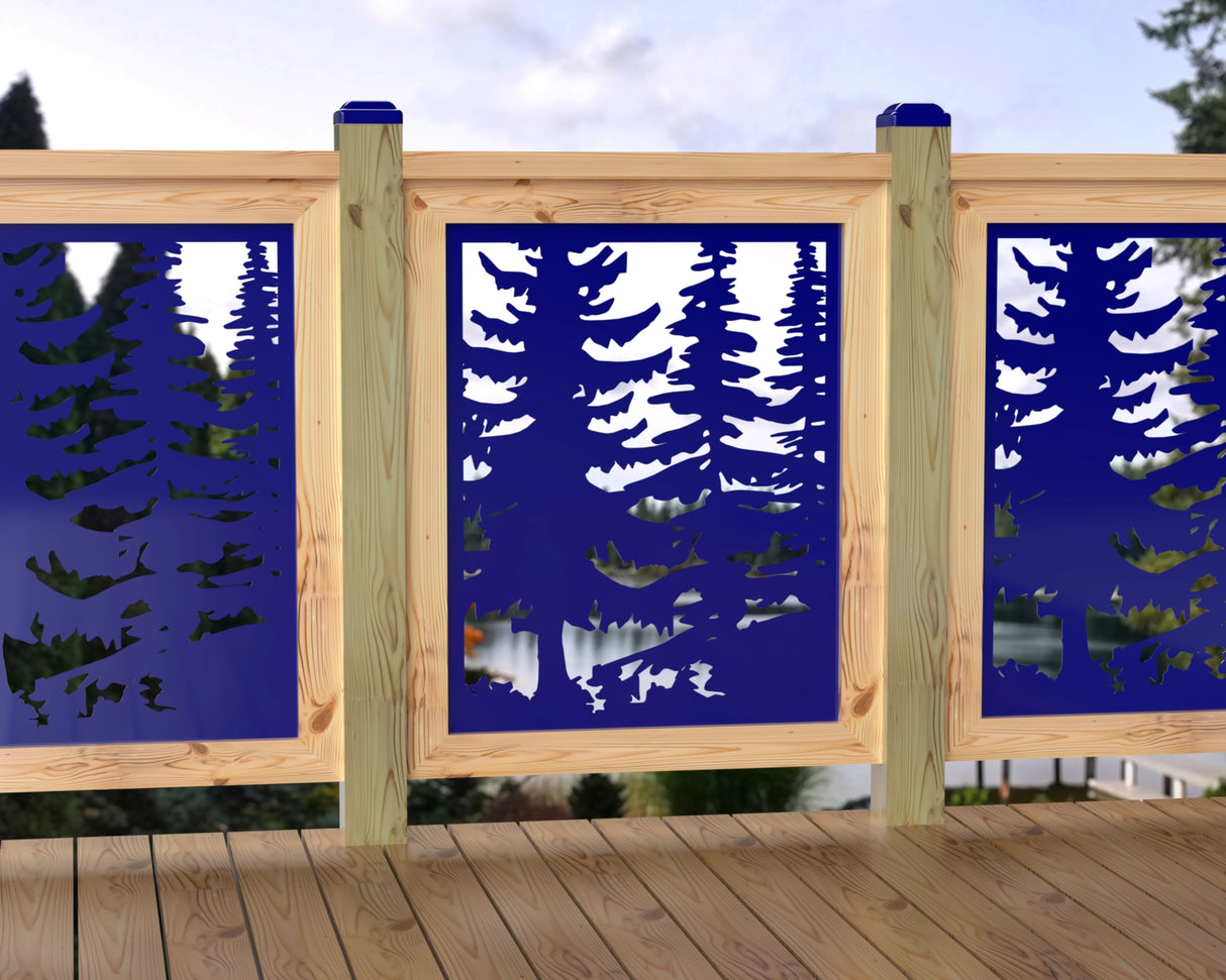 24"x30" - Forest Landscape Fence/Gate Panel Insert - Variation 4 - Madison Iron and Wood