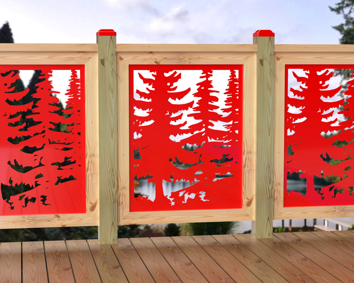 24"x30" - Forest Landscape Fence/Gate Panel Insert - Variation 4 - Madison Iron and Wood