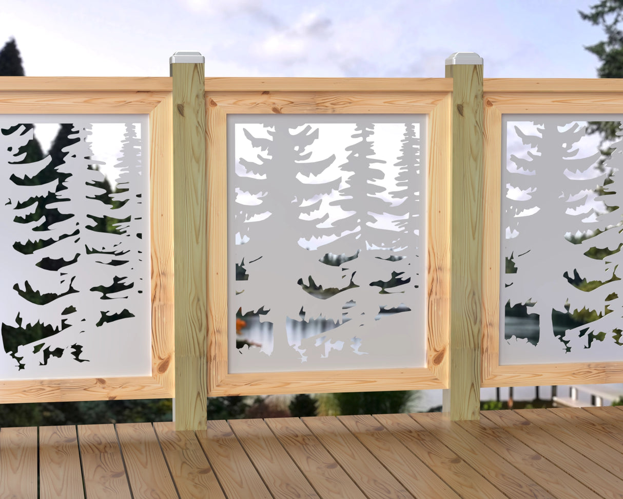 24"x30" - Forest Landscape Fence/Gate Panel Insert - Variation 4 - Madison Iron and Wood