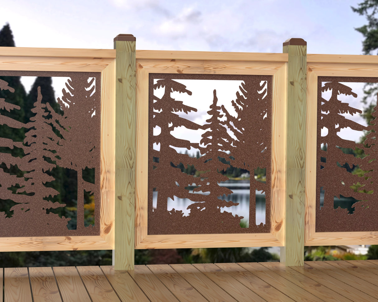 24"x30" - Forest Landscape Fence/Gate Panel Insert - Variation 2 - Madison Iron and Wood