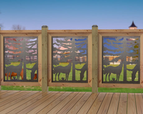 24"x30" - Horses Landscape Fence/Gate Panel Insert - Madison Iron and Wood