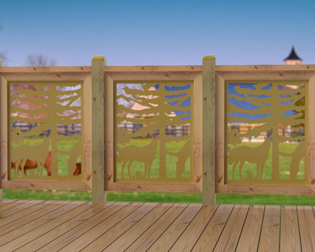 24"x30" - Horses Landscape Fence/Gate Panel Insert - Madison Iron and Wood