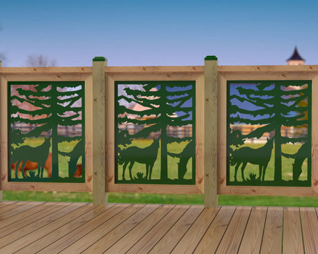24"x30" - Horses Landscape Fence/Gate Panel Insert - Madison Iron and Wood