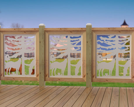 24"x30" - Horses Landscape Fence/Gate Panel Insert - Madison Iron and Wood