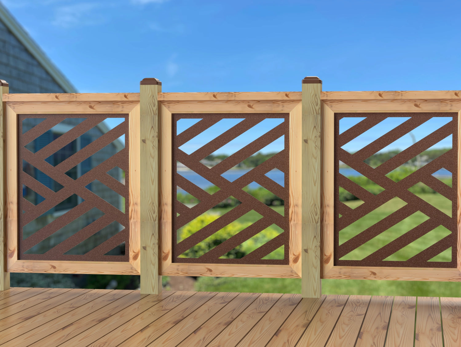 24"x30" - Modern Design Fence/Gate Panel Insert - Madison Iron and Wood