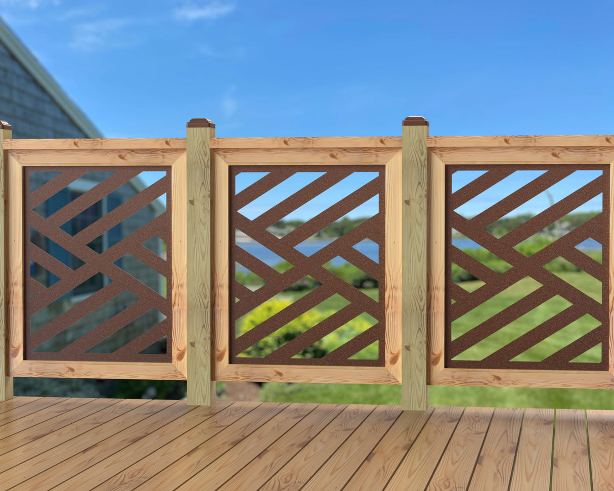 24"x30" - Modern Design Fence/Gate Panel Insert - Madison Iron and Wood