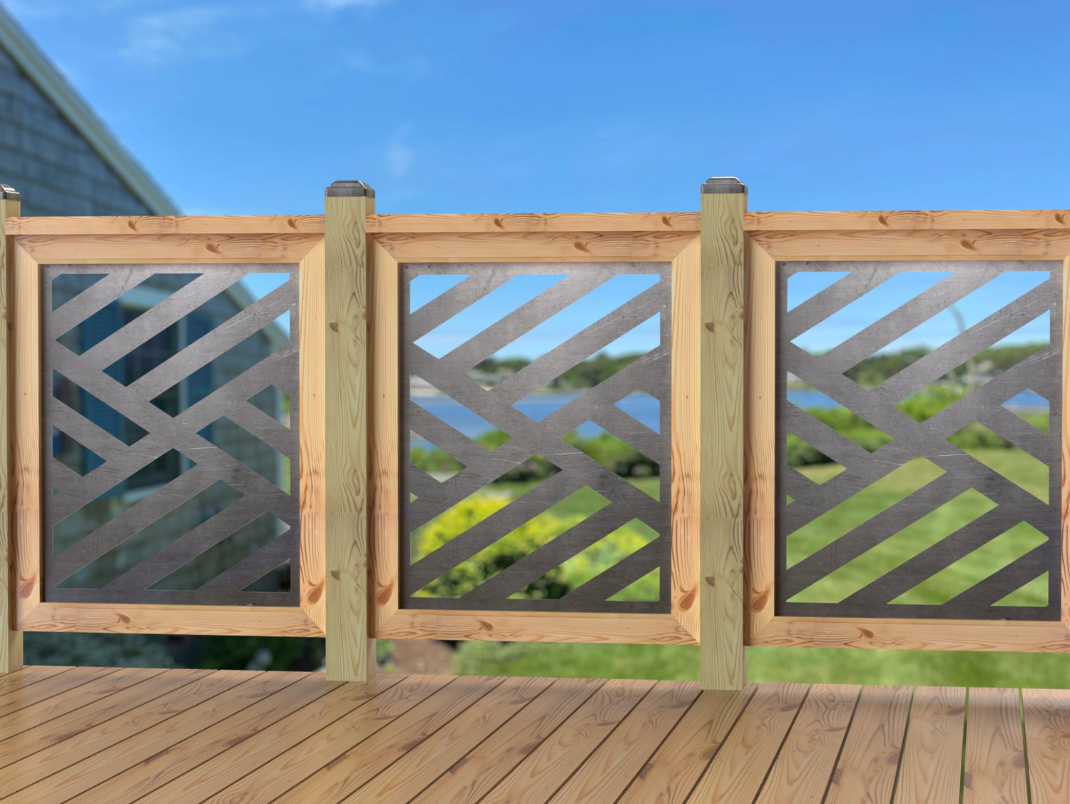 24"x30" - Modern Design Fence/Gate Panel Insert - Madison Iron and Wood