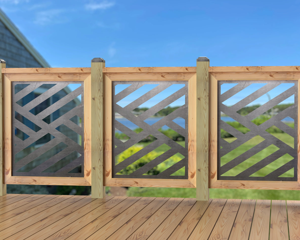 24"x30" - Modern Design Fence/Gate Panel Insert - Madison Iron and Wood