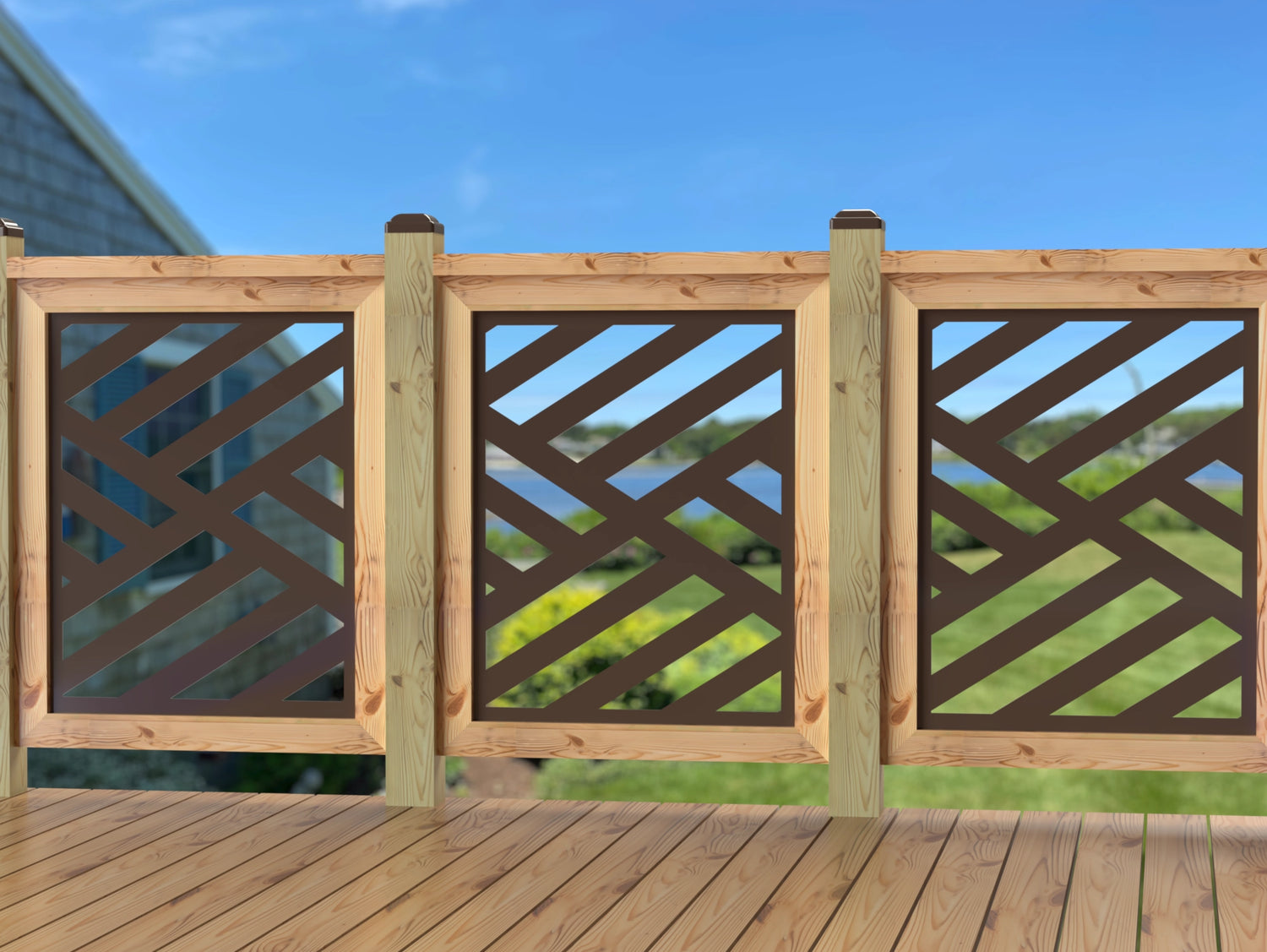 24"x30" - Modern Design Fence/Gate Panel Insert - Madison Iron and Wood