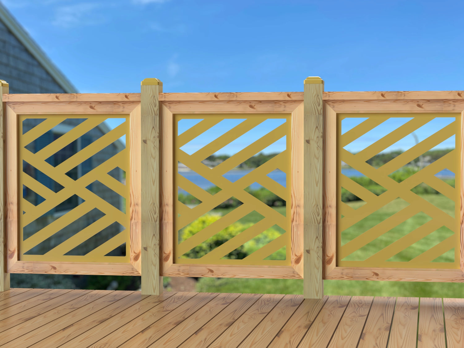 24"x30" - Modern Design Fence/Gate Panel Insert - Madison Iron and Wood