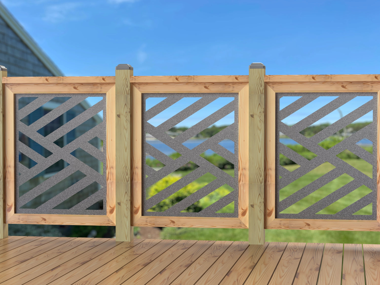 24"x30" - Modern Design Fence/Gate Panel Insert - Madison Iron and Wood