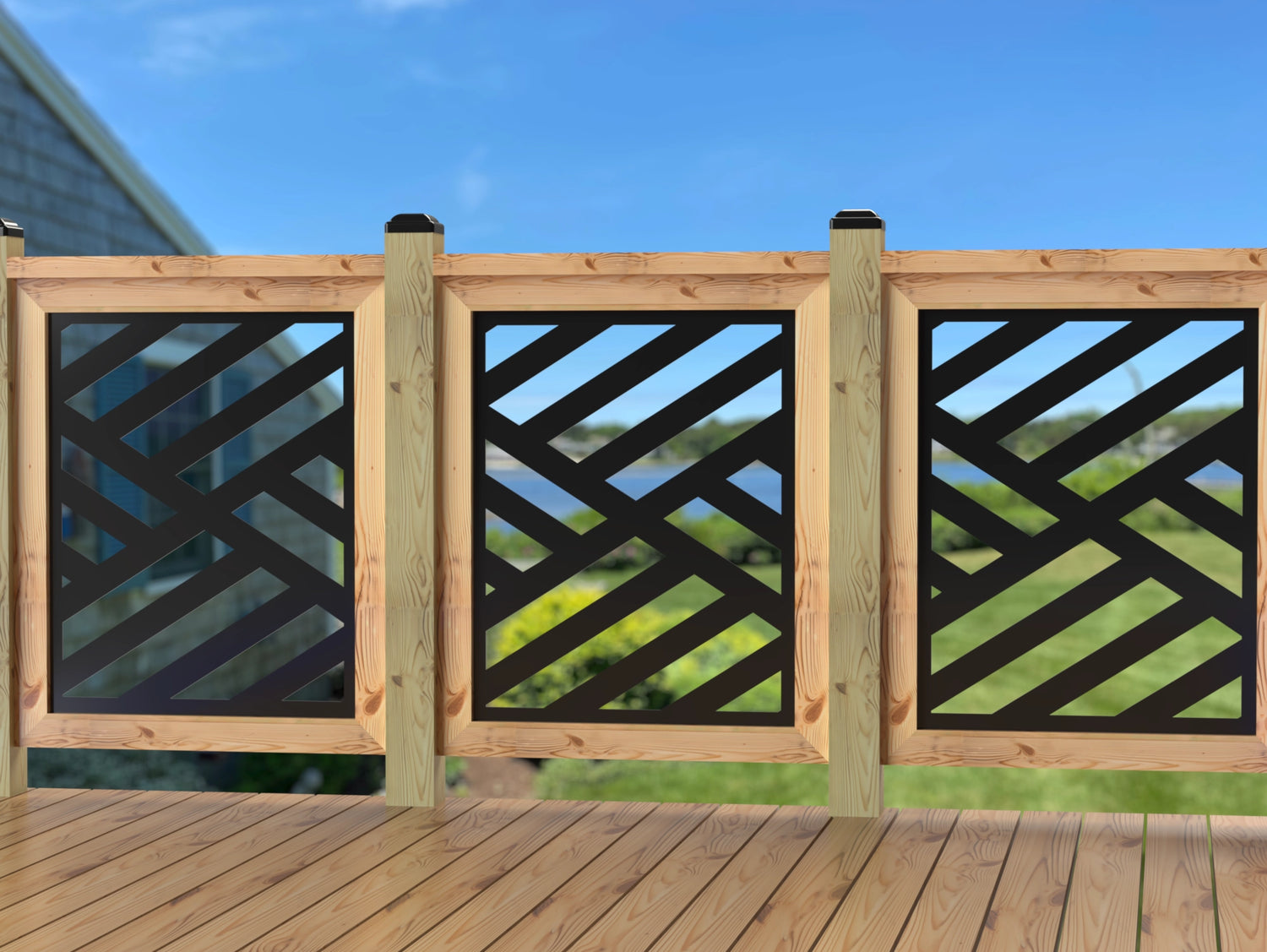 24"x30" - Modern Design Fence/Gate Panel Insert - Madison Iron and Wood