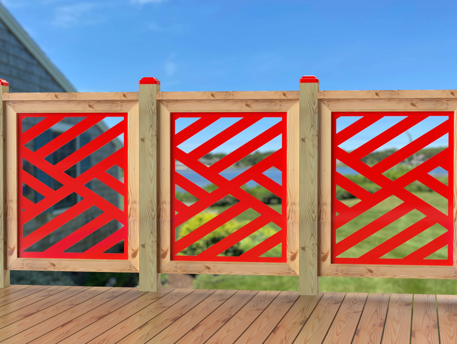 24"x30" - Modern Design Fence/Gate Panel Insert - Madison Iron and Wood