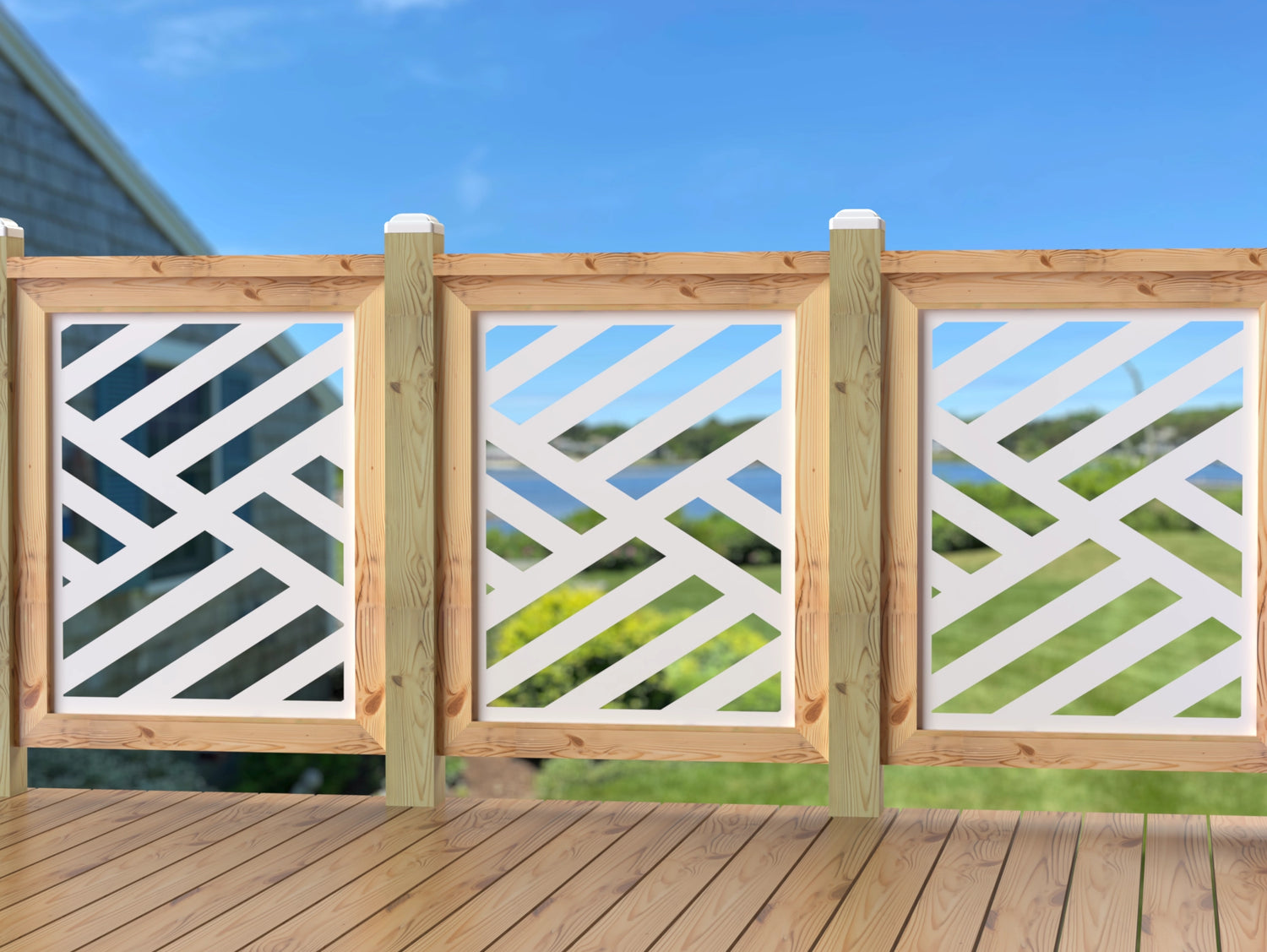 24"x30" - Modern Design Fence/Gate Panel Insert - Madison Iron and Wood