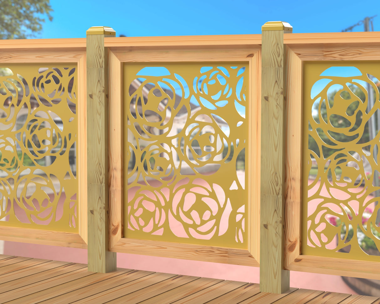 Rose Bush Railing Panel Insert - Madison Iron and Wood