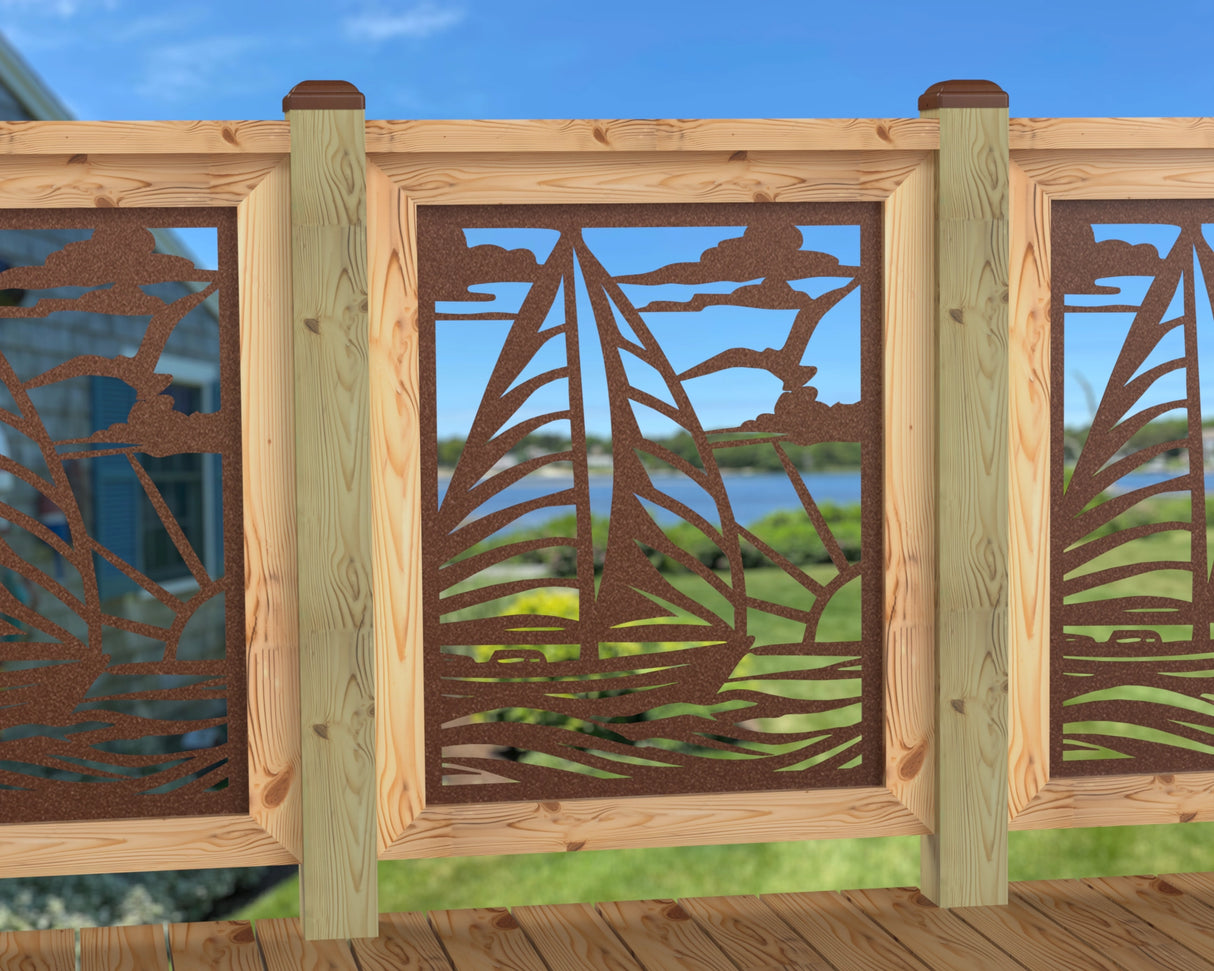 Sailboat at Sunset Railing Panel Insert