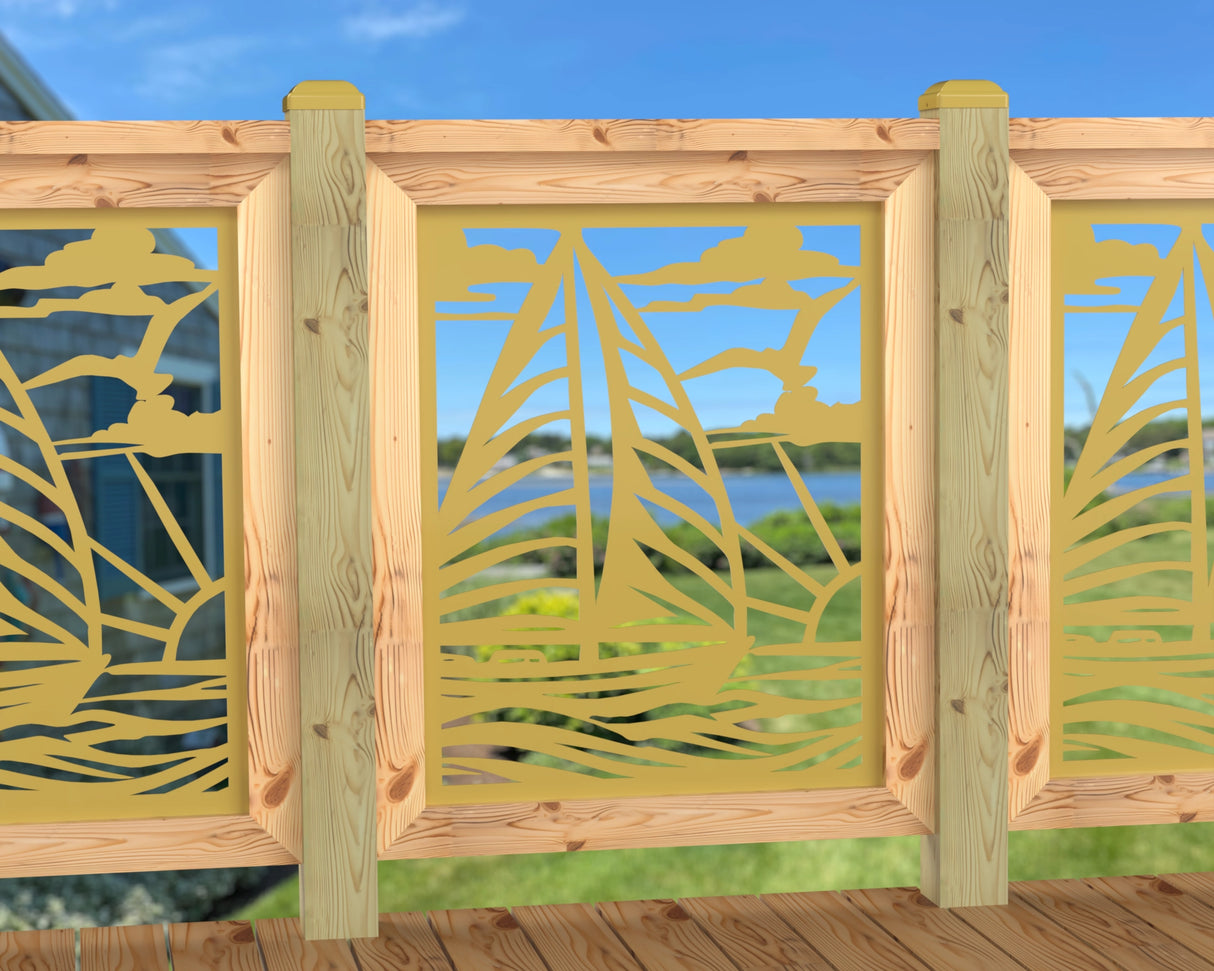 Sailboat at Sunset Railing Panel Insert