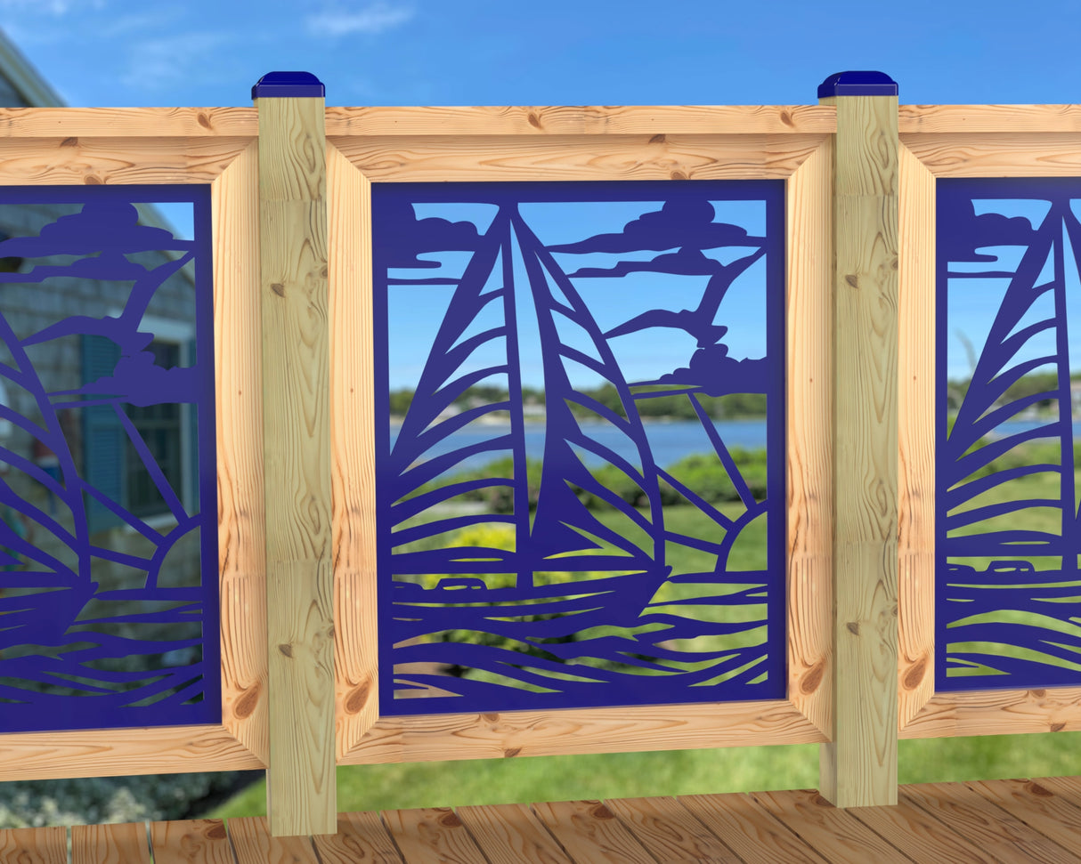 Sailboat at Sunset Railing Panel Insert