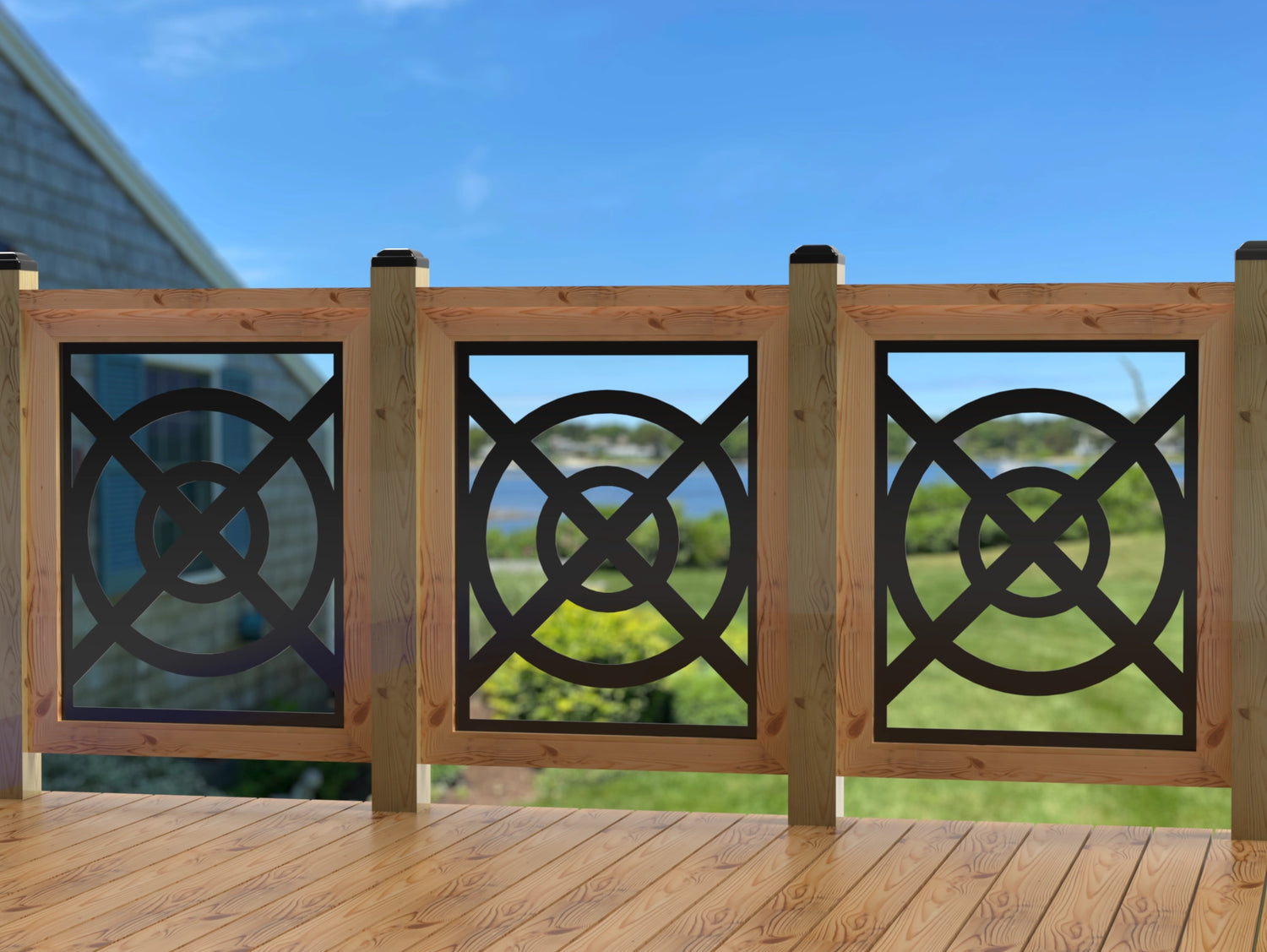 24"x30" - Modern Nautical Design Fence/Gate Panel Insert - Madison Iron and Wood