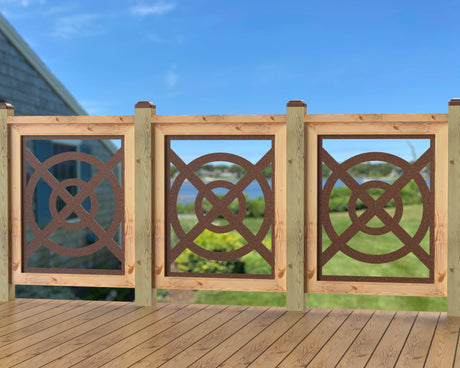 24"x30" - Modern Nautical Design Fence/Gate Panel Insert - Madison Iron and Wood