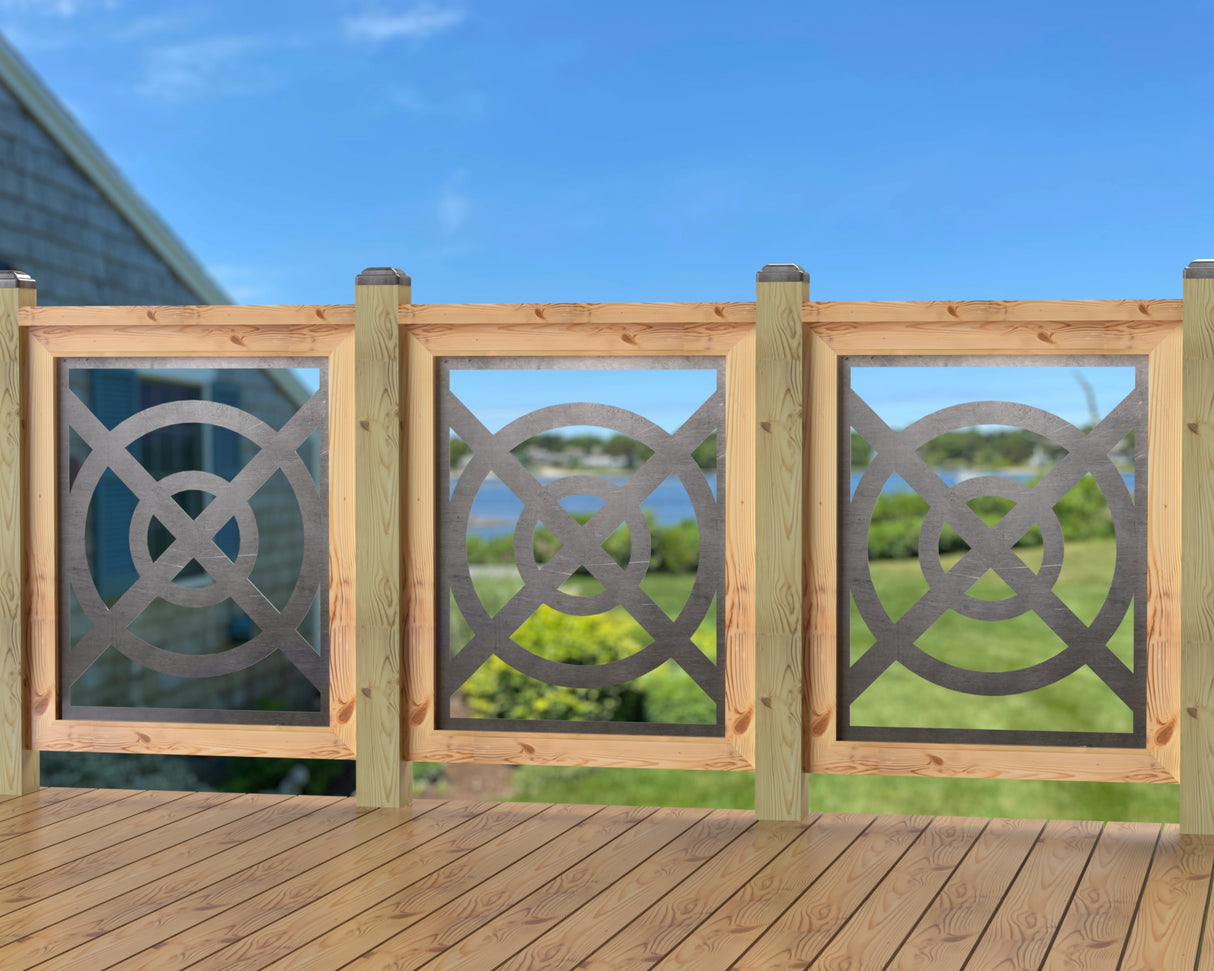 24"x30" - Modern Nautical Design Fence/Gate Panel Insert - Madison Iron and Wood