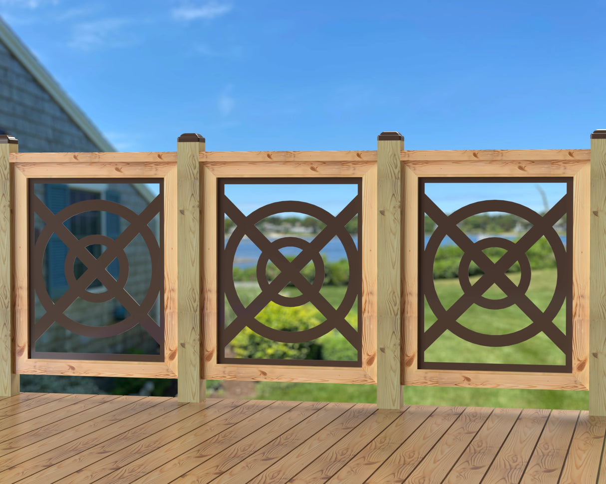 24"x30" - Modern Nautical Design Fence/Gate Panel Insert - Madison Iron and Wood