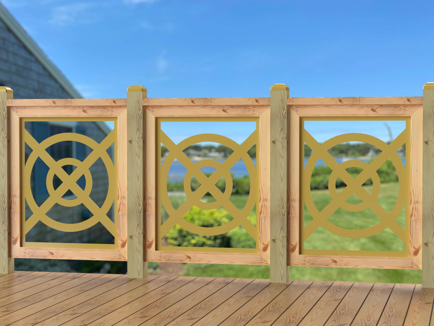 24"x30" - Modern Nautical Design Fence/Gate Panel Insert - Madison Iron and Wood