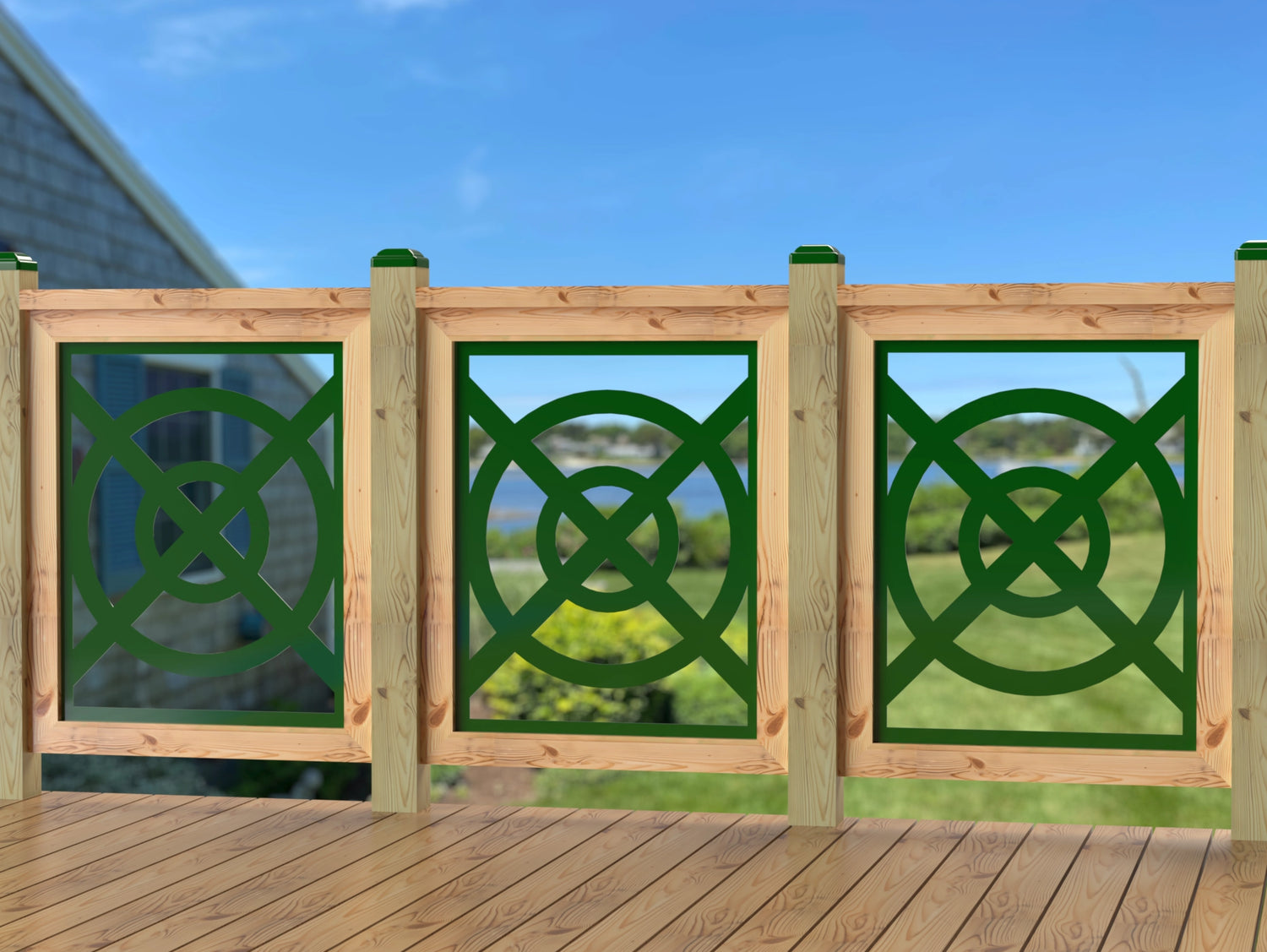 24"x30" - Modern Nautical Design Fence/Gate Panel Insert - Madison Iron and Wood