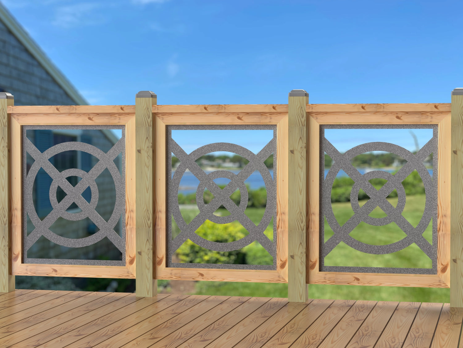 24"x30" - Modern Nautical Design Fence/Gate Panel Insert - Madison Iron and Wood