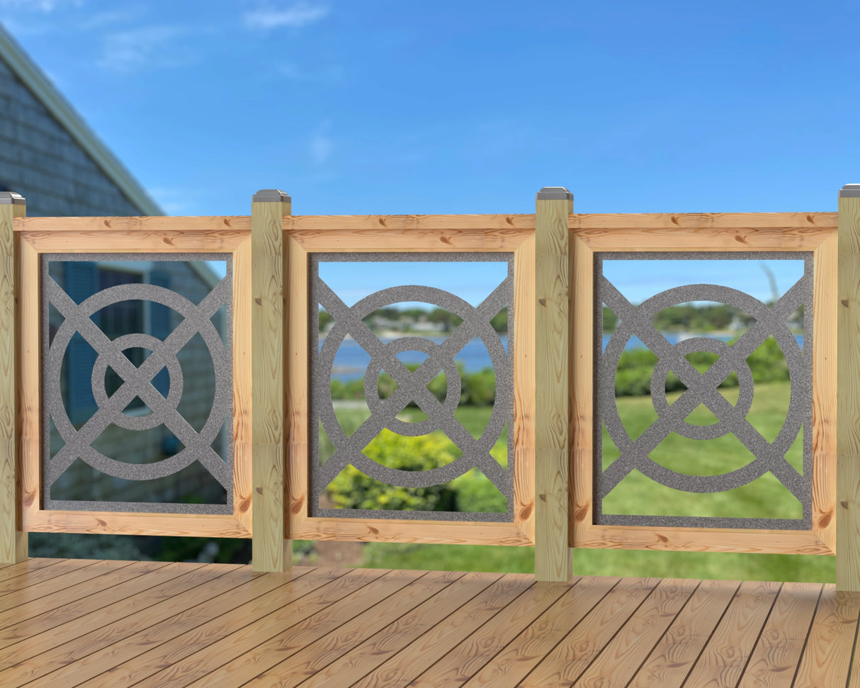 24"x30" - Modern Nautical Design Fence/Gate Panel Insert - Madison Iron and Wood