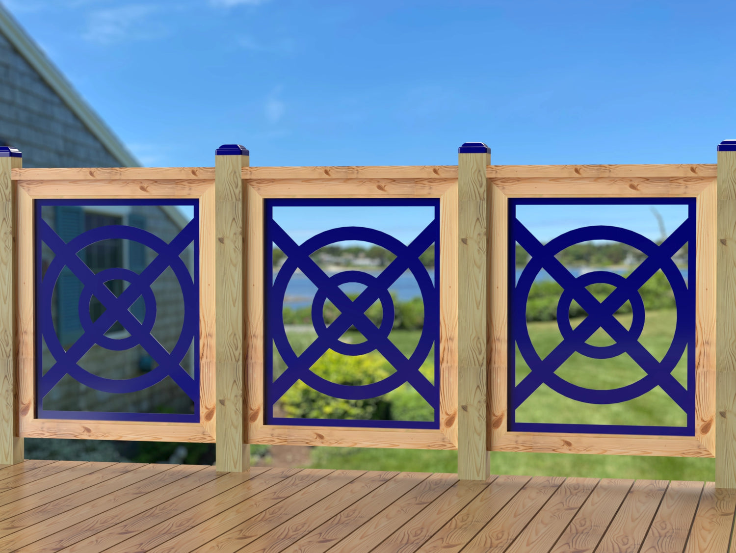 24"x30" - Modern Nautical Design Fence/Gate Panel Insert - Madison Iron and Wood