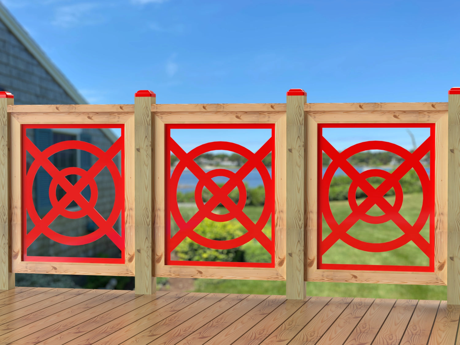 24"x30" - Modern Nautical Design Fence/Gate Panel Insert - Madison Iron and Wood