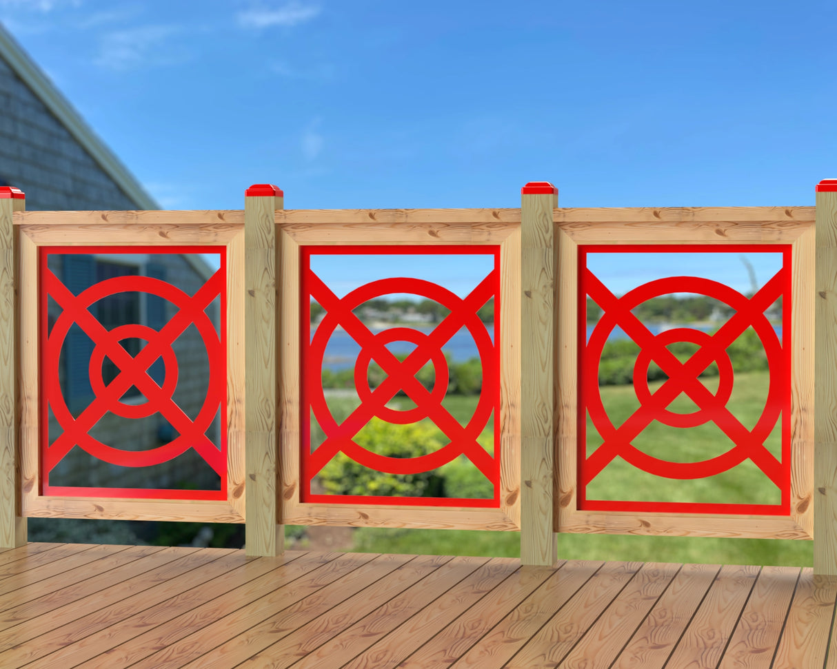 24"x30" - Modern Nautical Design Fence/Gate Panel Insert - Madison Iron and Wood