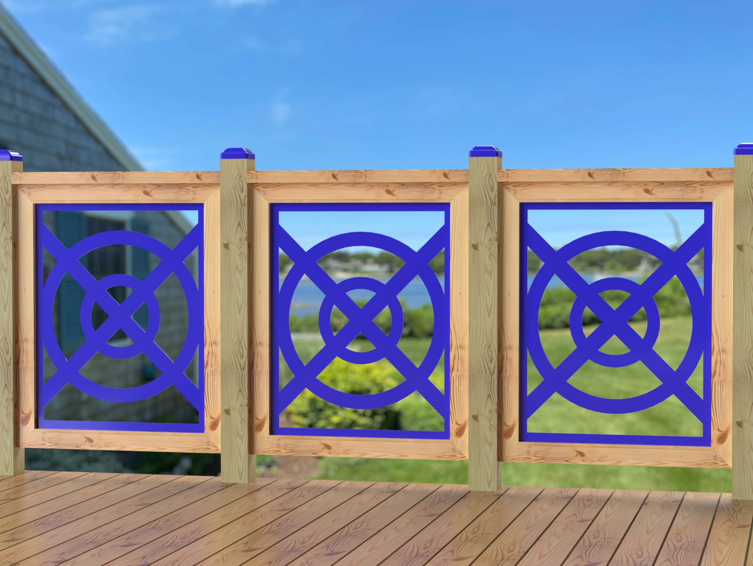 24"x30" - Modern Nautical Design Fence/Gate Panel Insert - Madison Iron and Wood