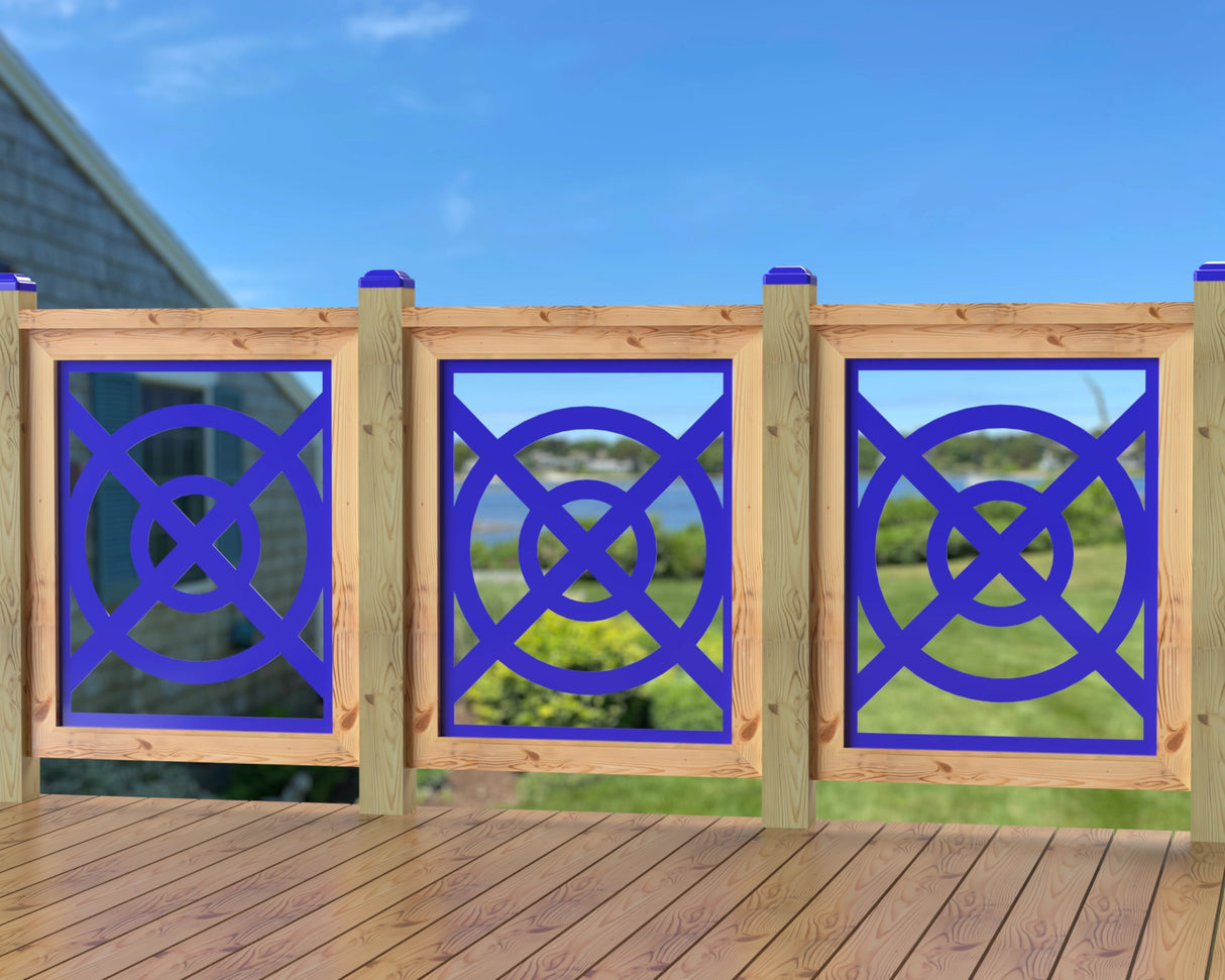 24"x30" - Modern Nautical Design Fence/Gate Panel Insert - Madison Iron and Wood