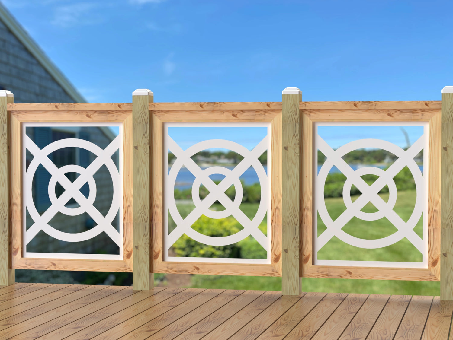 24"x30" - Modern Nautical Design Fence/Gate Panel Insert - Madison Iron and Wood