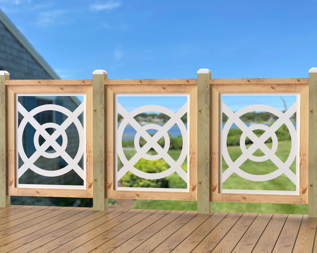 24"x30" - Modern Nautical Design Fence/Gate Panel Insert - Madison Iron and Wood