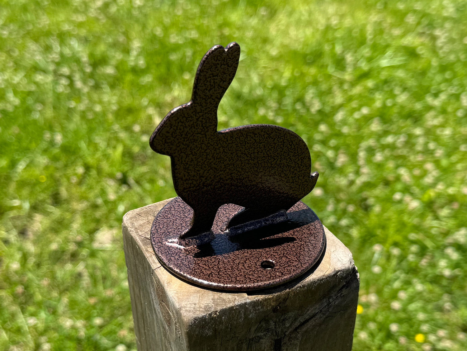 Bunny Post Top For Round Wood Fence Post - Madison Iron and Wood