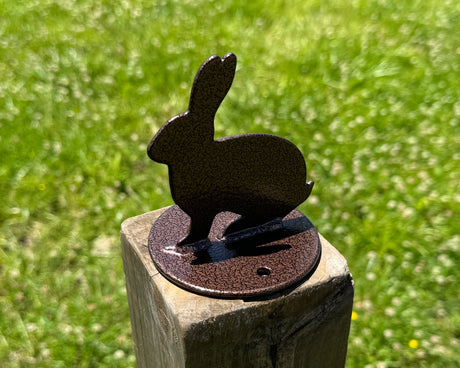 Bunny Post Top For Round Wood Fence Post - Madison Iron and Wood