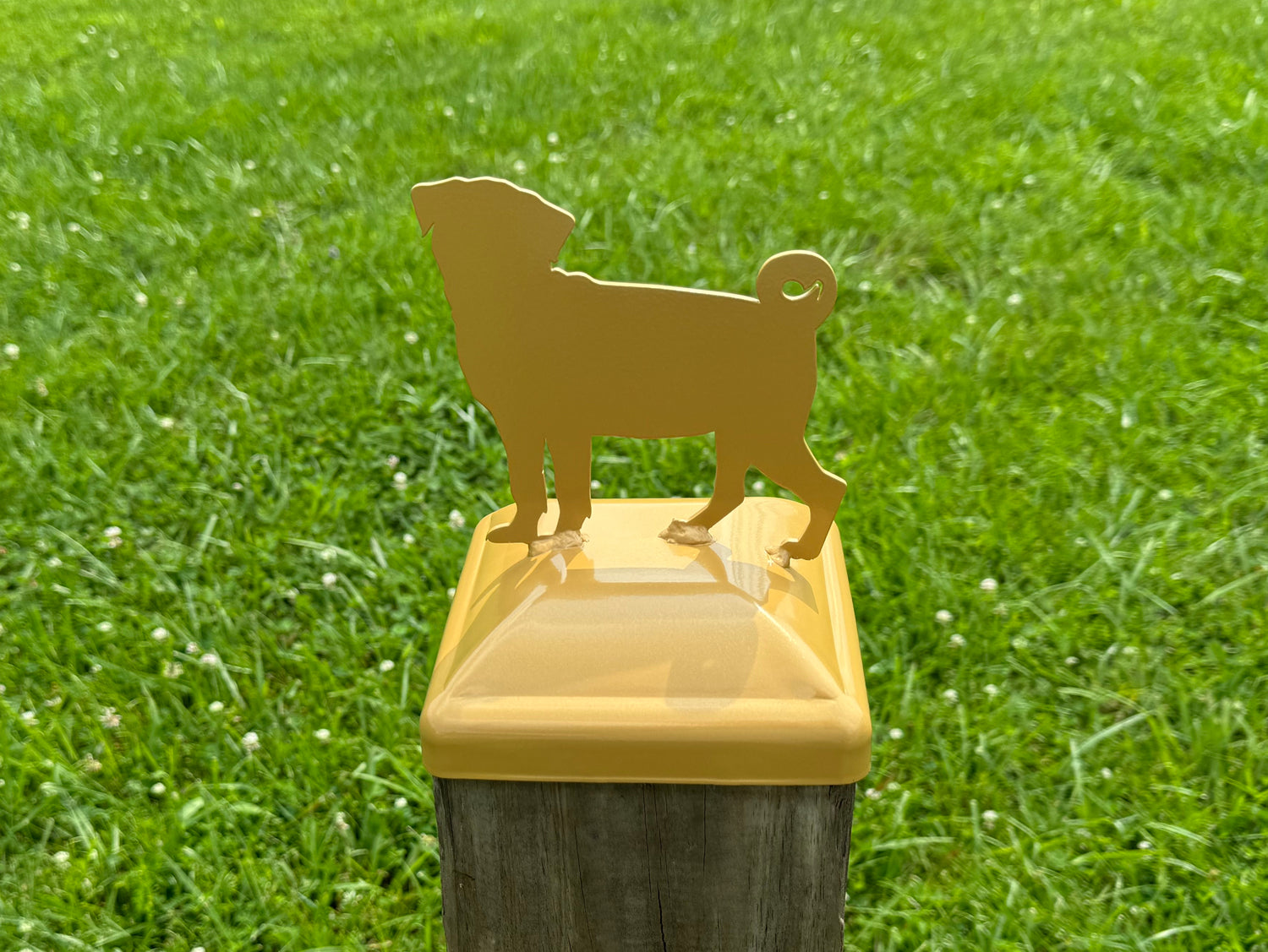 True Size 6x6 Post Cap with Dog or Cat Finial Choice - Madison Iron and Wood